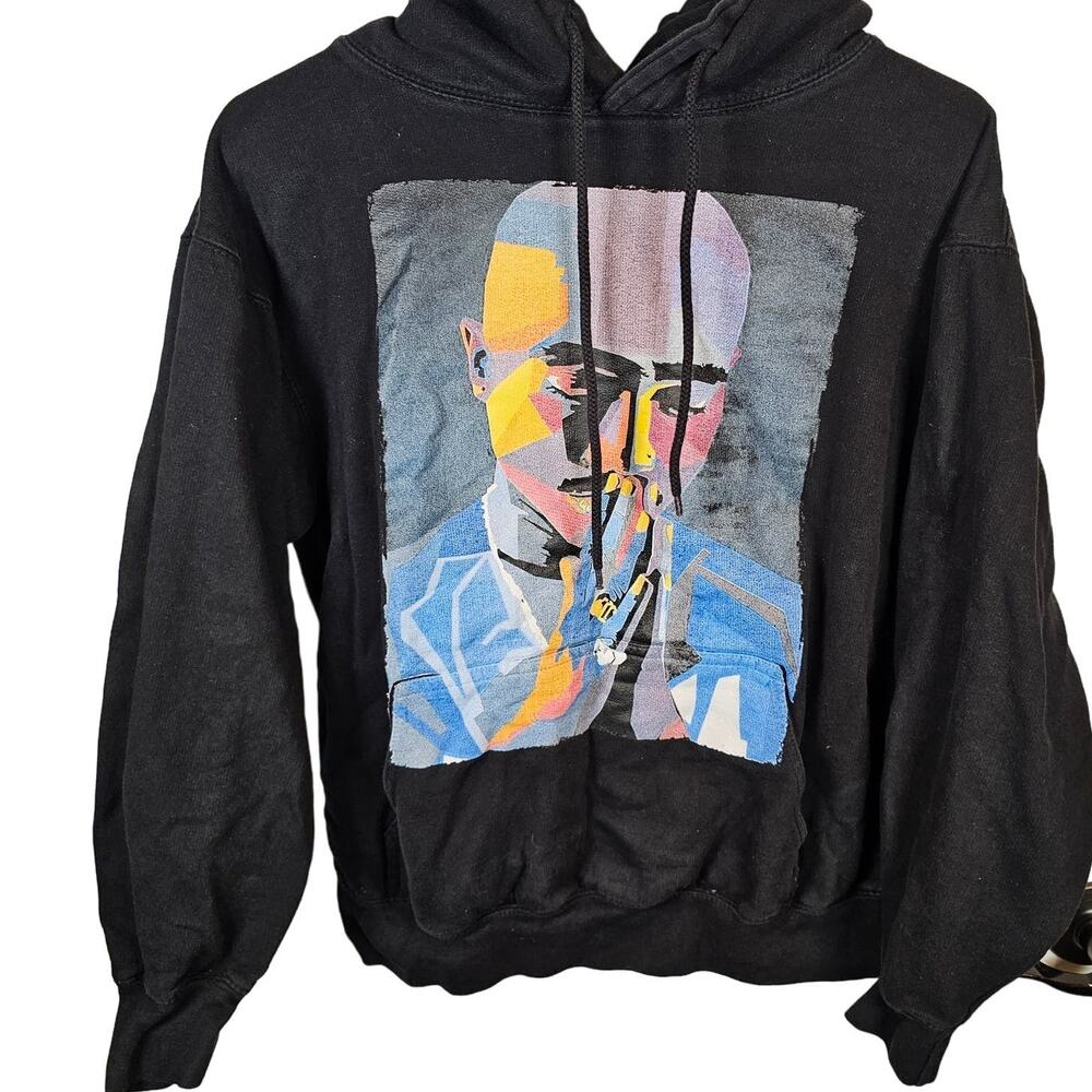 RARE Abstract Tupac Shakur Colorful Art Hoodie Praying Hands Small Three Layer
